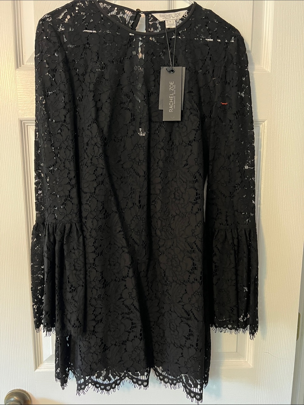 *FINAL OFFER* Rachel Zoe Black Floral Lace Long Sleeve Shift Dress
